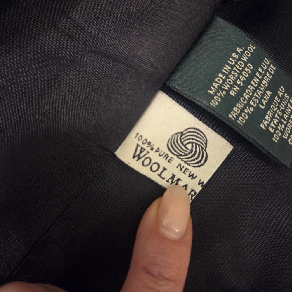 Vintage Lauren Ralph Lauren Navy Wool Double-Breasted Blazer + Embroidered Crest - Picture 11 of 13